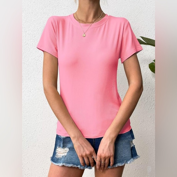 Pink Ribbed T-Shirt - Picture 3 of 3